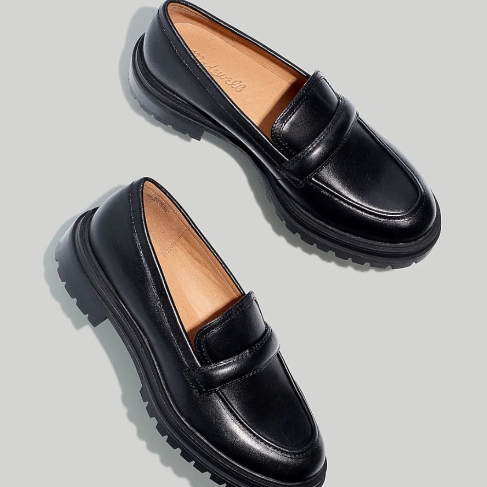New! Madewell The Bradley Lugsole Loafer Leather NG674 Stable Black